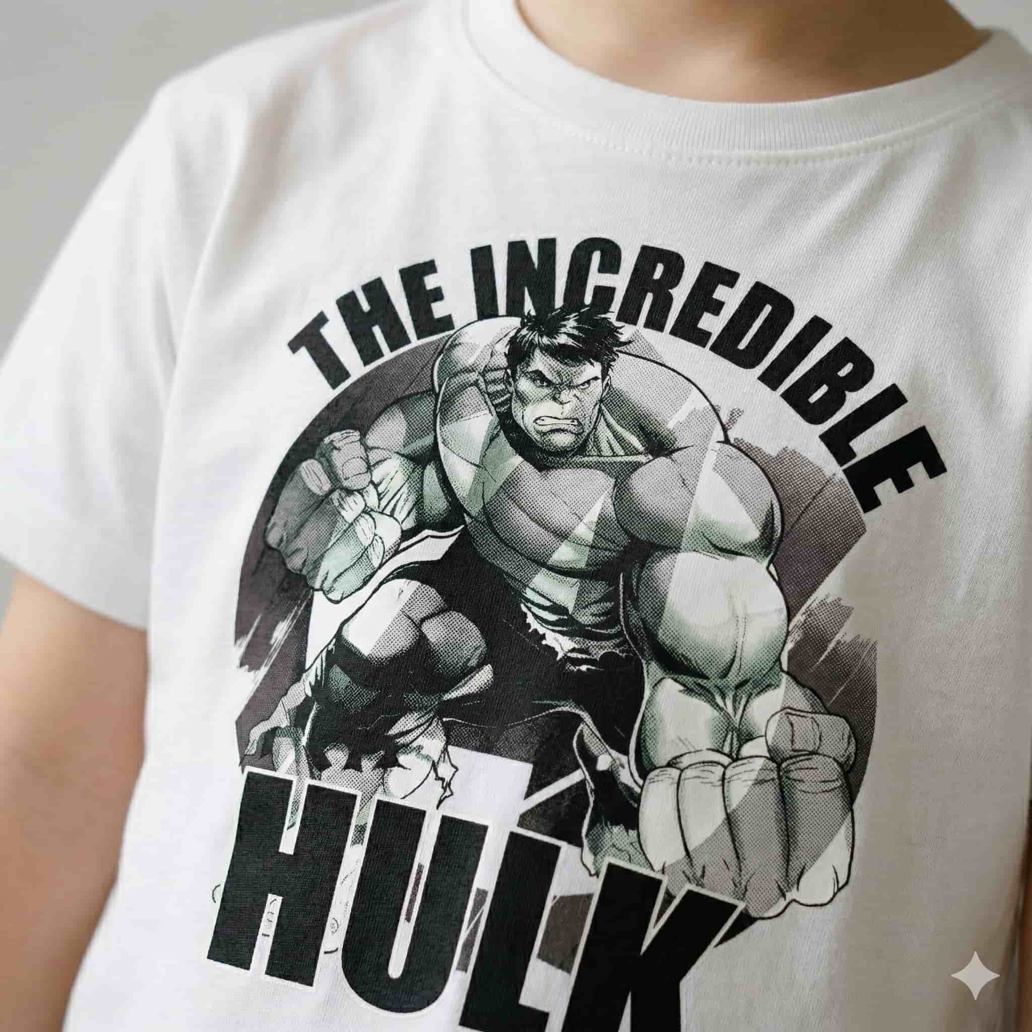 Hulk Boys Shorts Sets- White