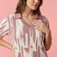 Ikat Women Pajama Set - Pink