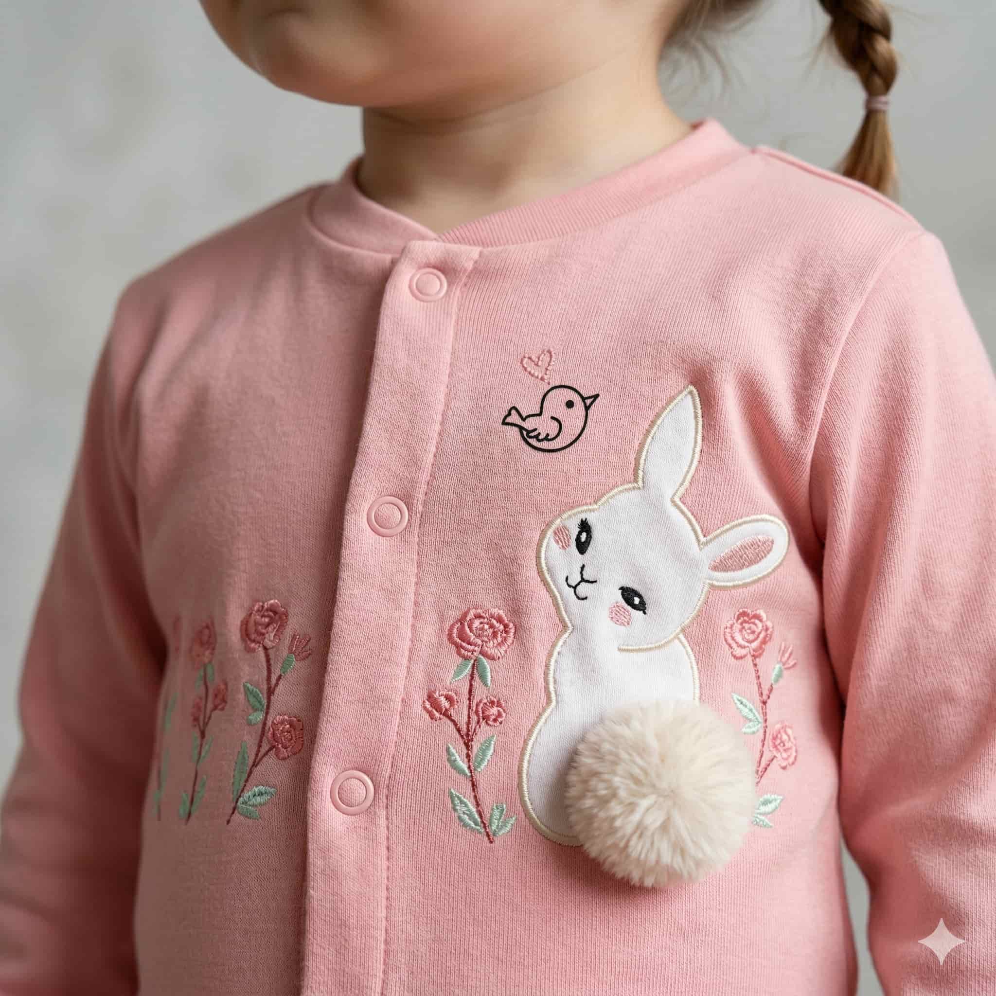 Fluffy Rabbit Baby Girl Set - Pink