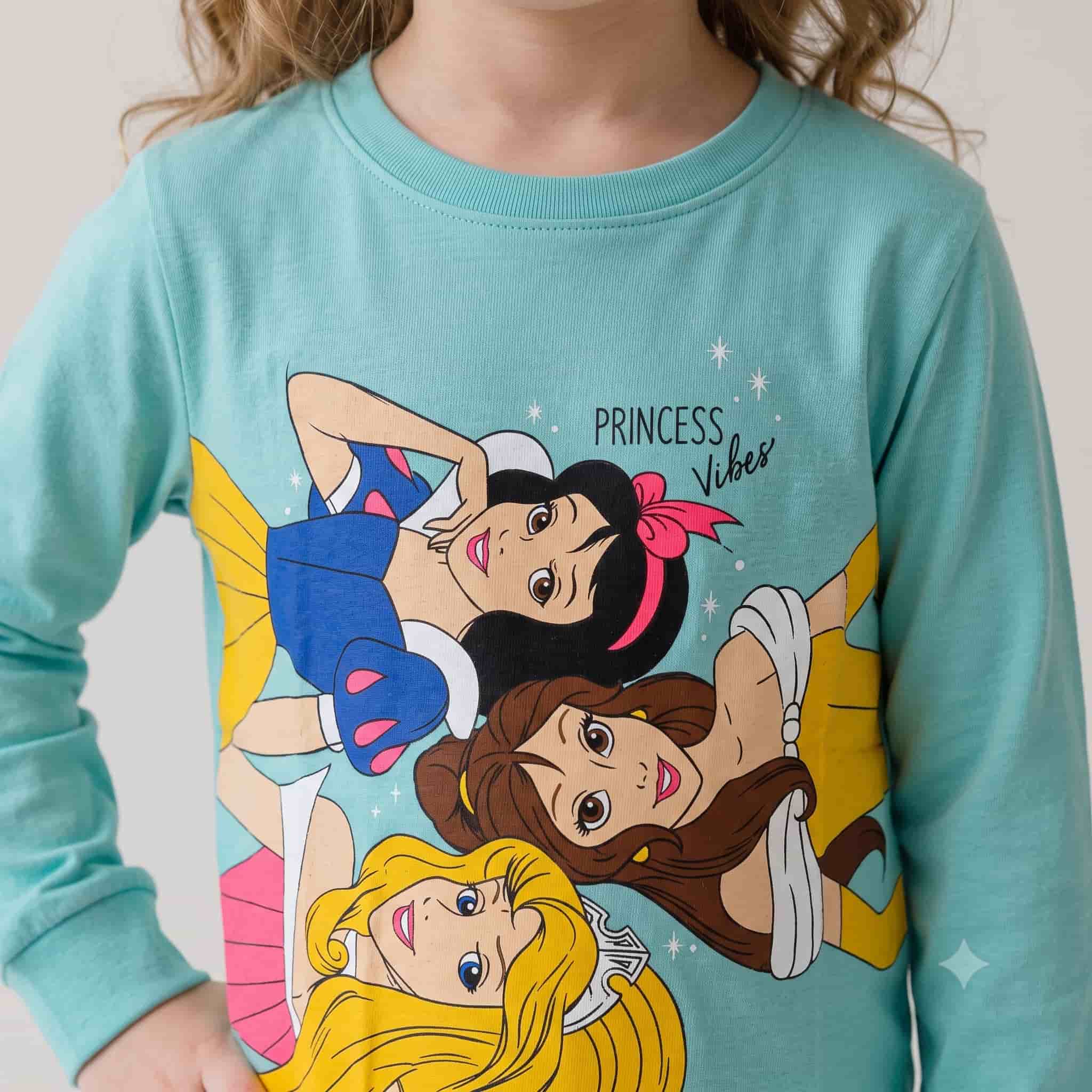 Princess Girl Full Sleeves Pajama Sets- Blue