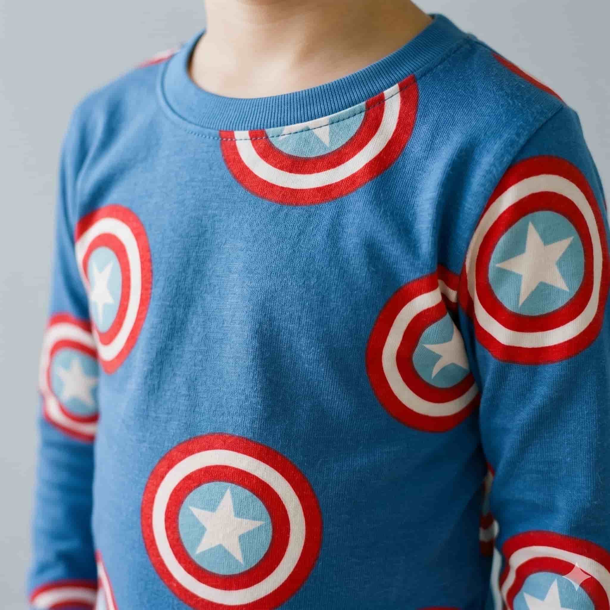 Captain America Boys Full Sleeves Set - Blue