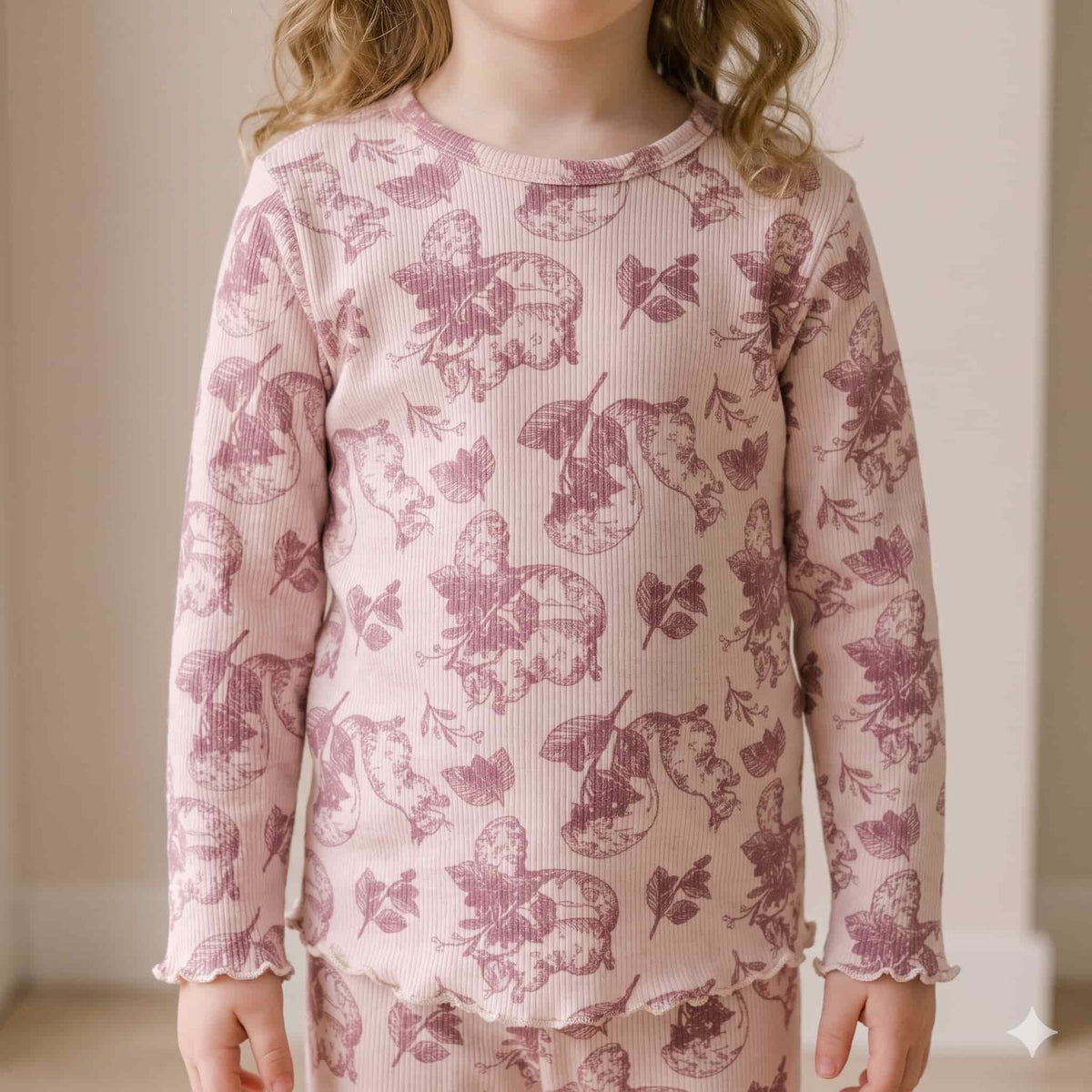 Rosy Charm Girls Full Sleeves Pajama Set – Blush Pink