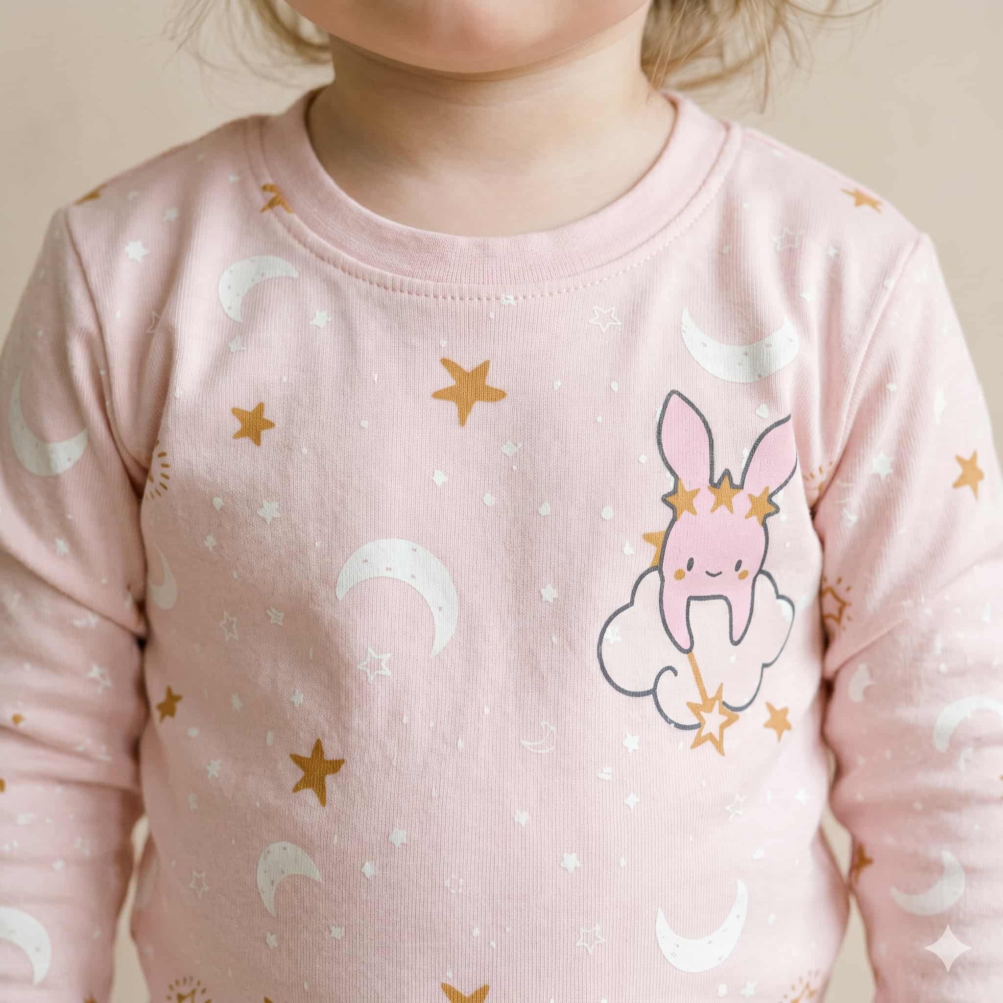 Dreamy Bunny Baby Girls Full Sleeves set - Pink
