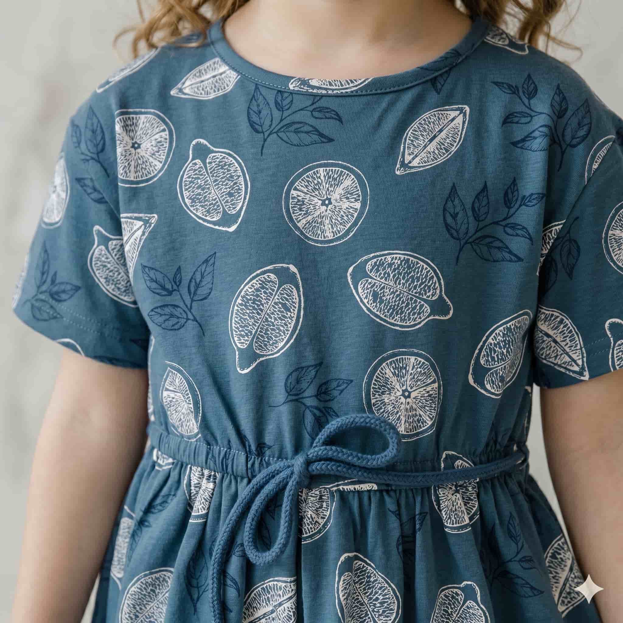 Coastal Citrus Girls Frock Set - Blue