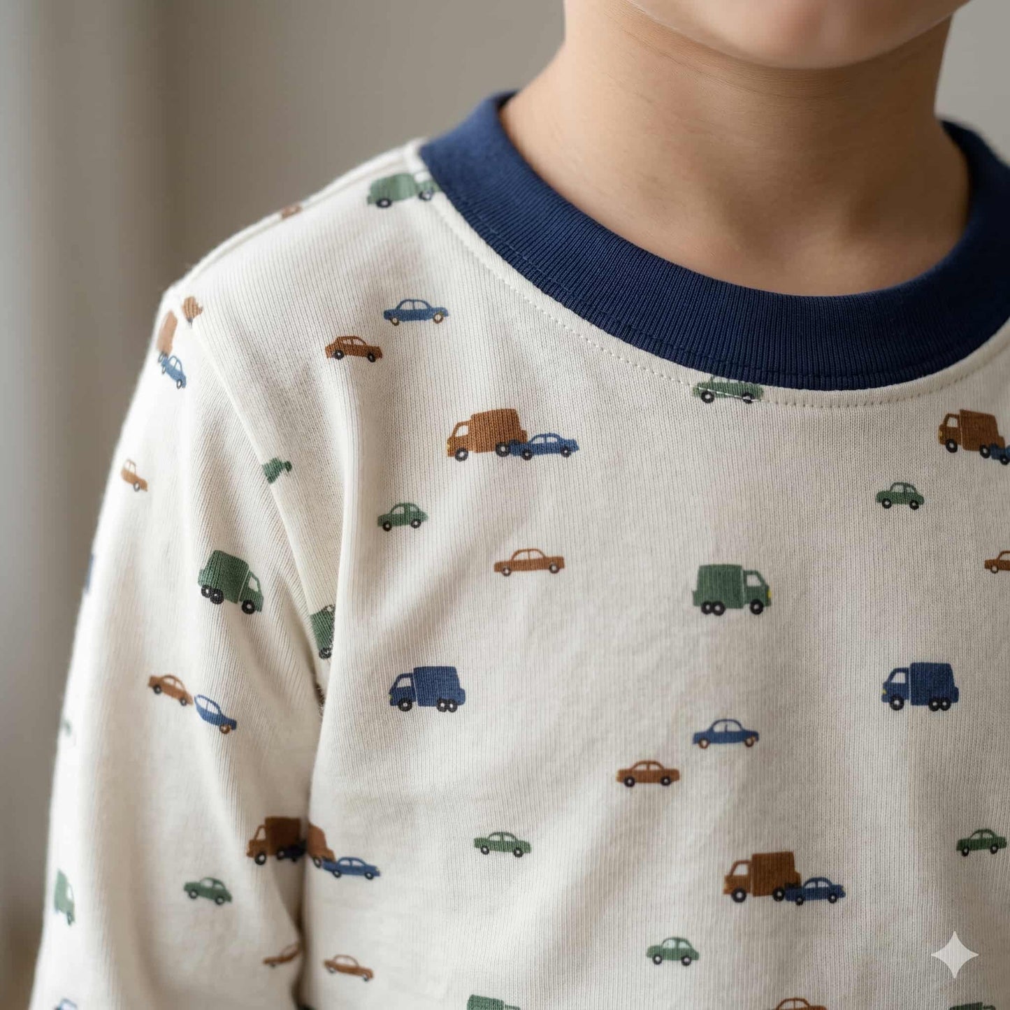 Urban Road Boys Full Sleeves Pajama Set - Cream