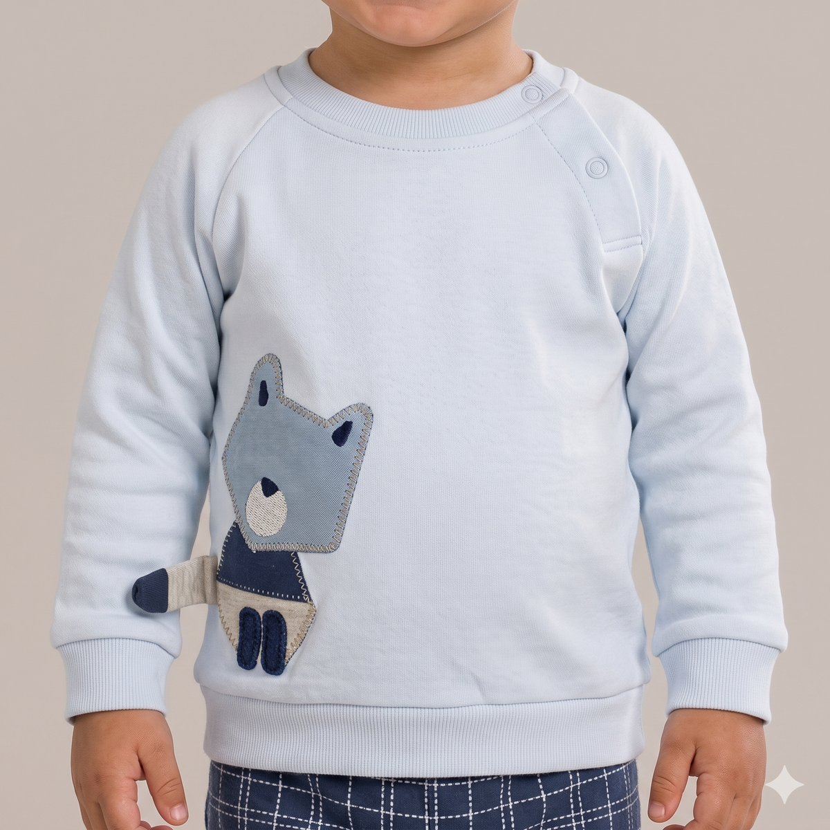 Little Howler Baby Boys Winter Full Sleeves Pajama Set – Sky Blue & Navy Blue