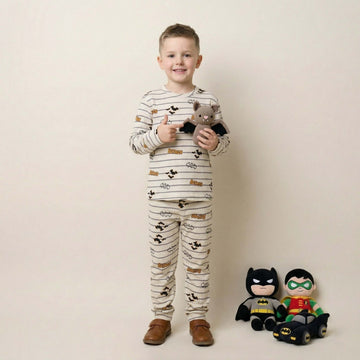 Batman Boys Full Sleeves Pajama Set - Cream