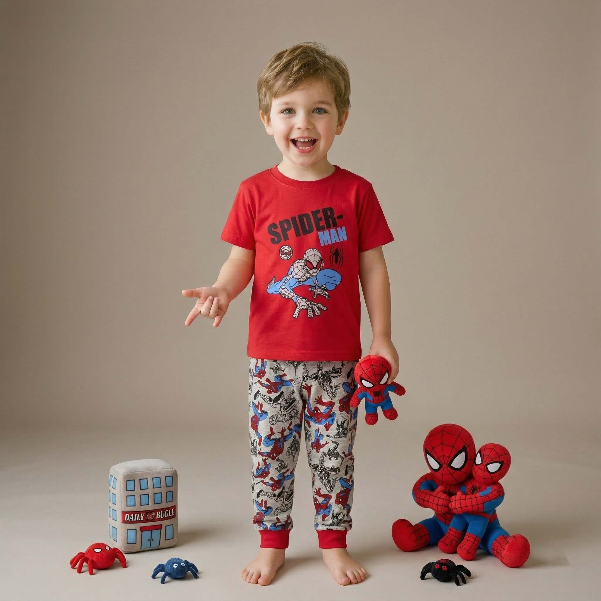 Spider-Man Boys Pajama Set - Red & Cream