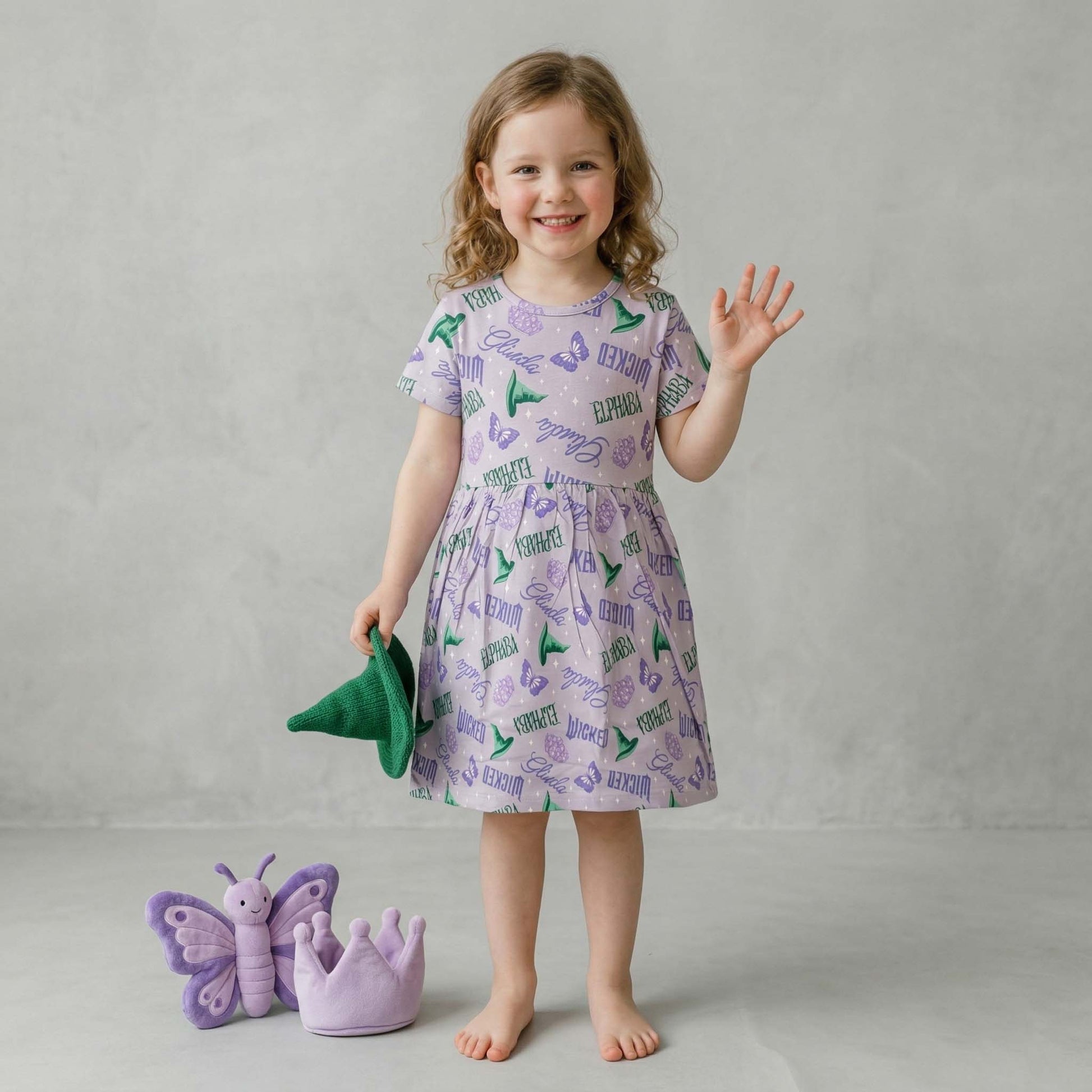 Glinda Elphaba Girls Frock - Purple