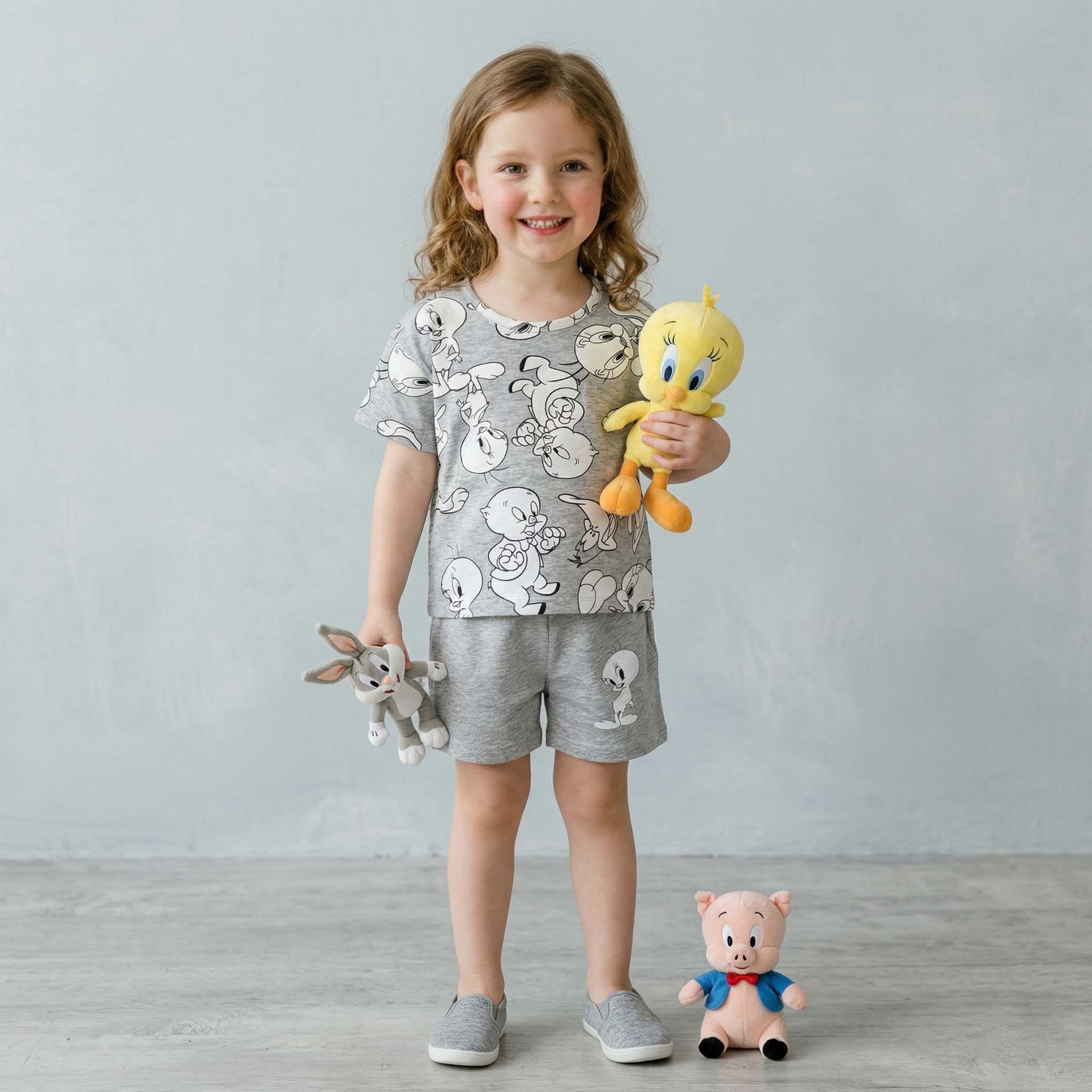 Tweety Girls Short Set - Grey