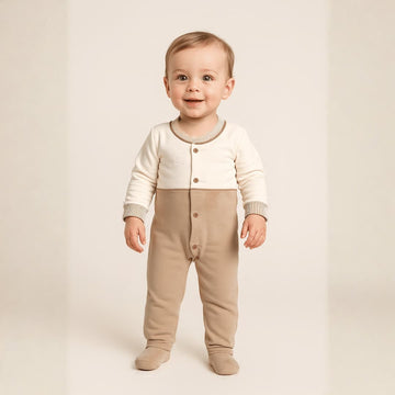 Velvet Baby Boy Bodysuit- Brown