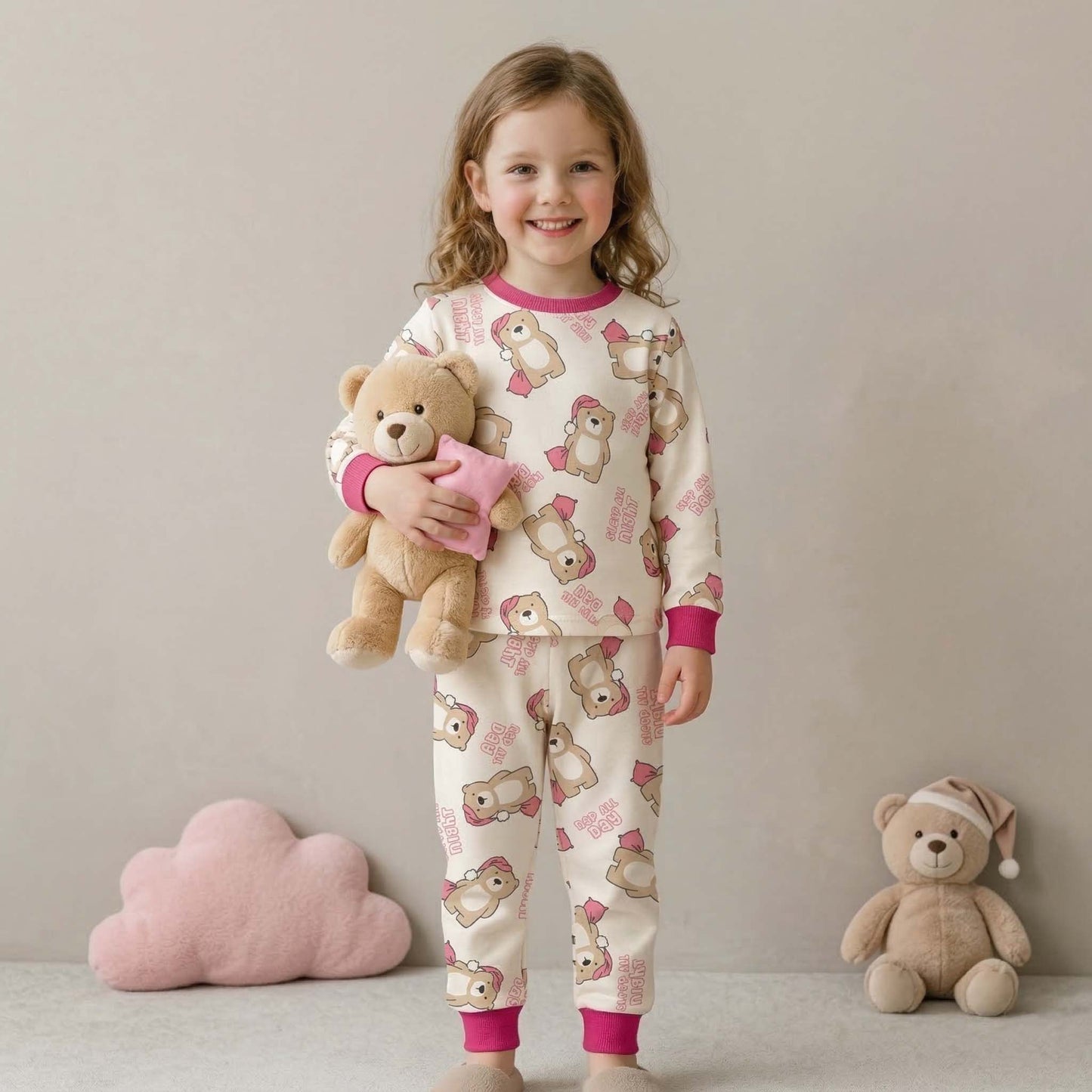 Sleep All Night Girls Disney Pajama Set - Cream