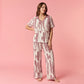 Ikat Women Pajama Set - Pink