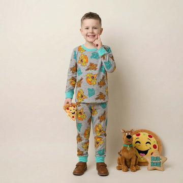 Scooby Dooby Doo Boys Full Sleeves Pajama Set - Grey