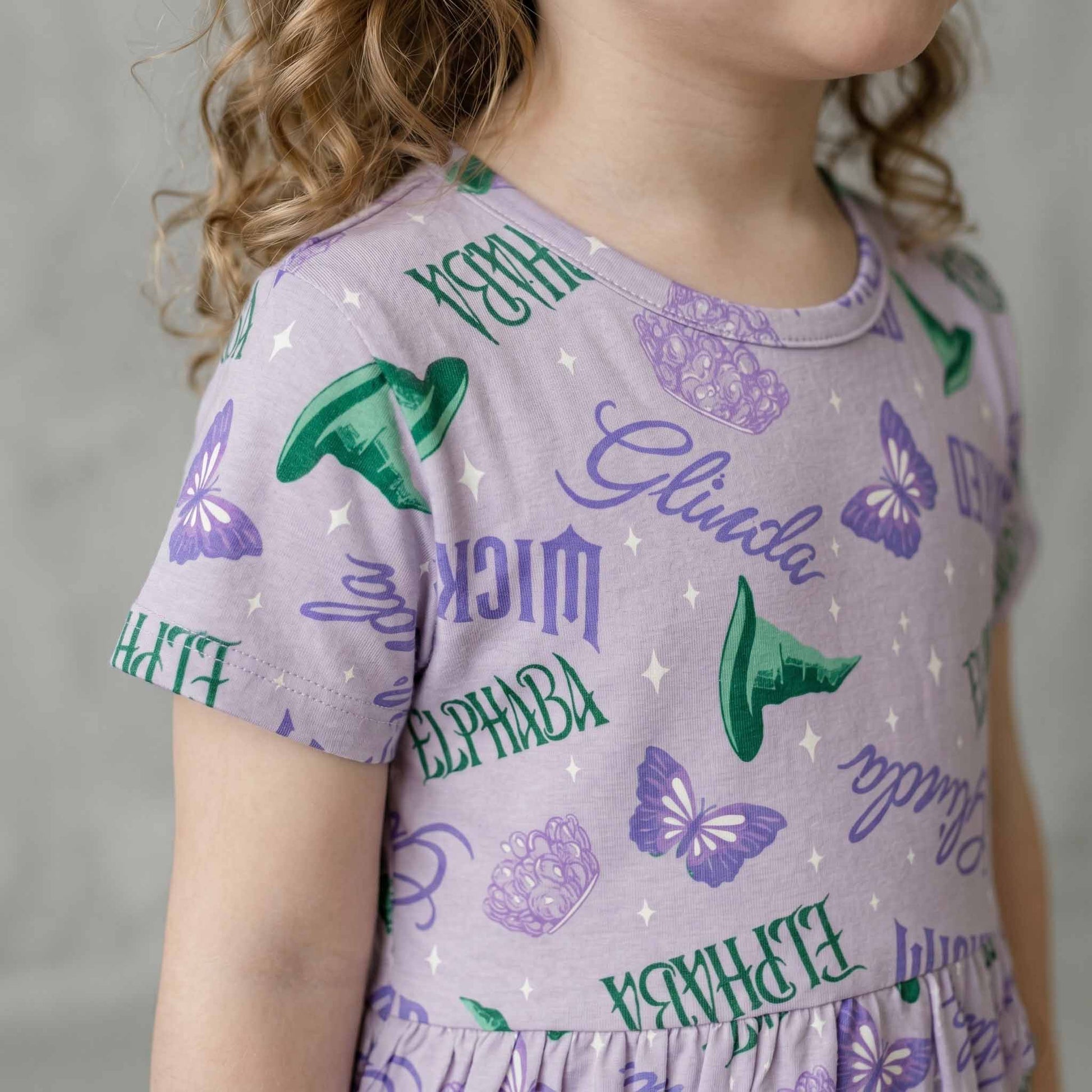 Glinda Elphaba Girls Frock - Purple