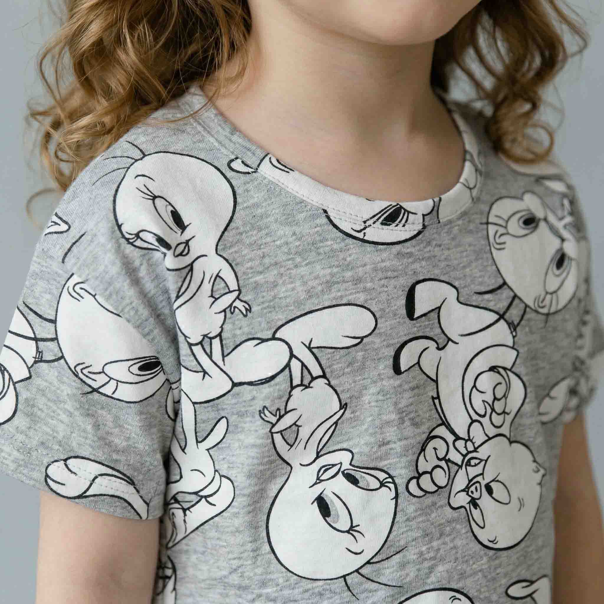Tweety Girls Short Set - Grey