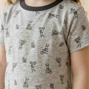 Peter Rabbit Girls Short Sleeves Pajama Set - Grey