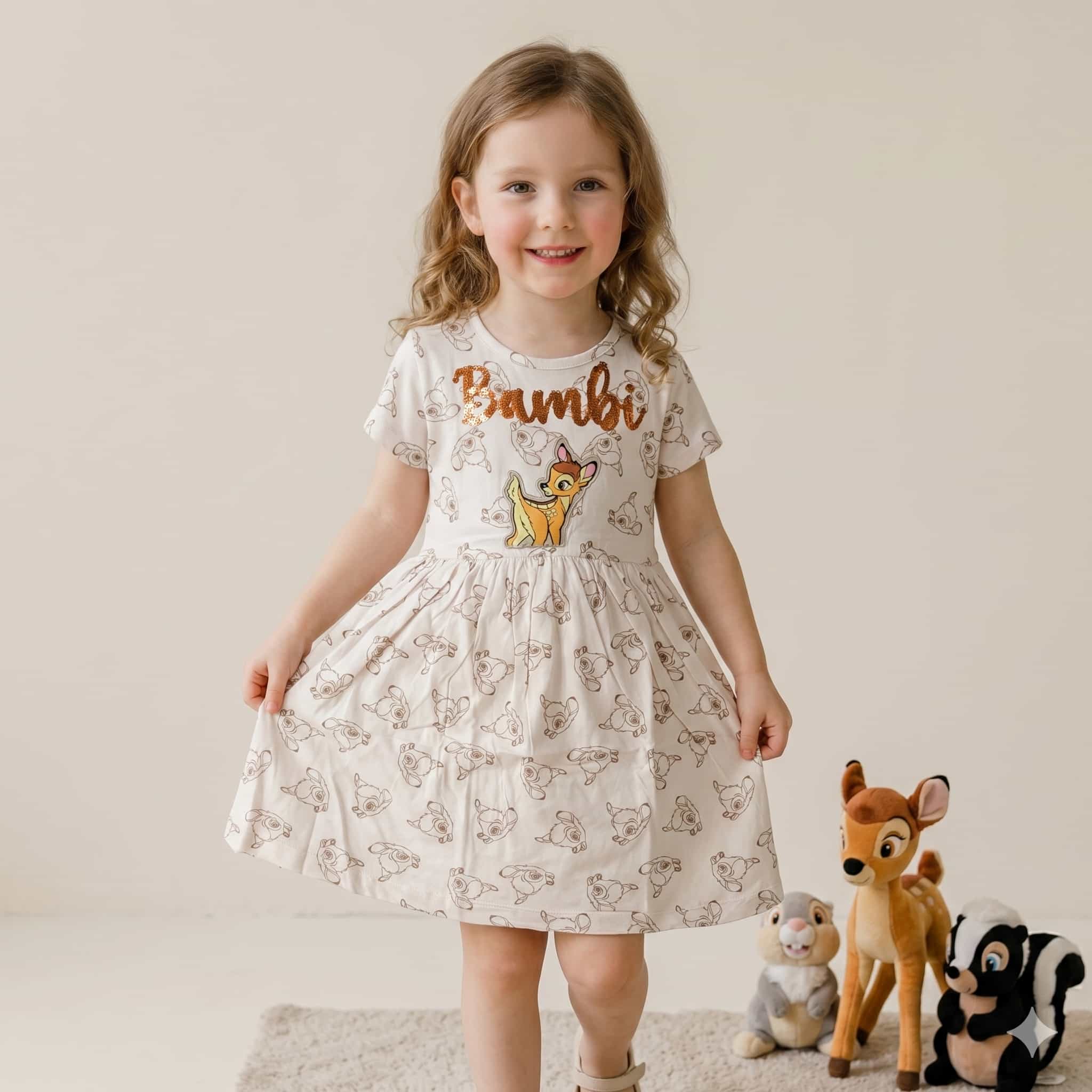 Bambi Girls Frock - Beige