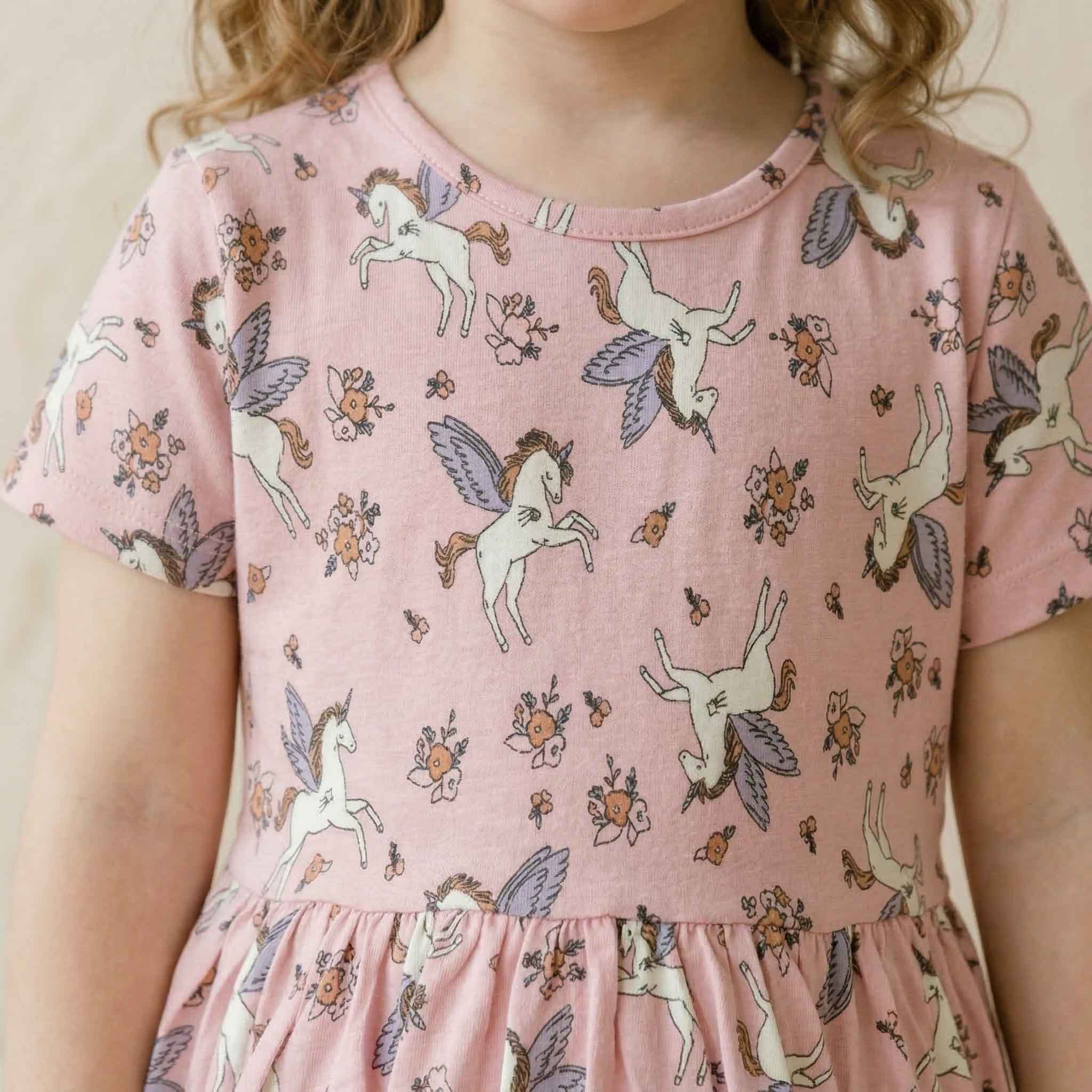 Unicorn Land Girls Frock - Purple