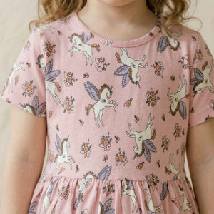 Unicorn Land Girls Frock - Purple
