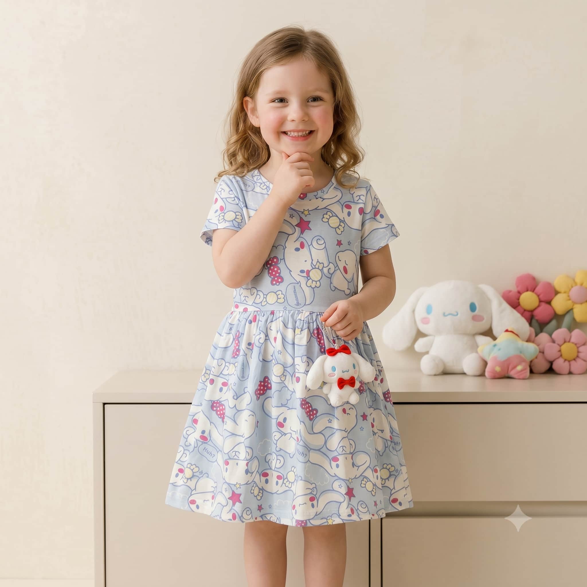 Sky Dreams Girls Frock - Blue