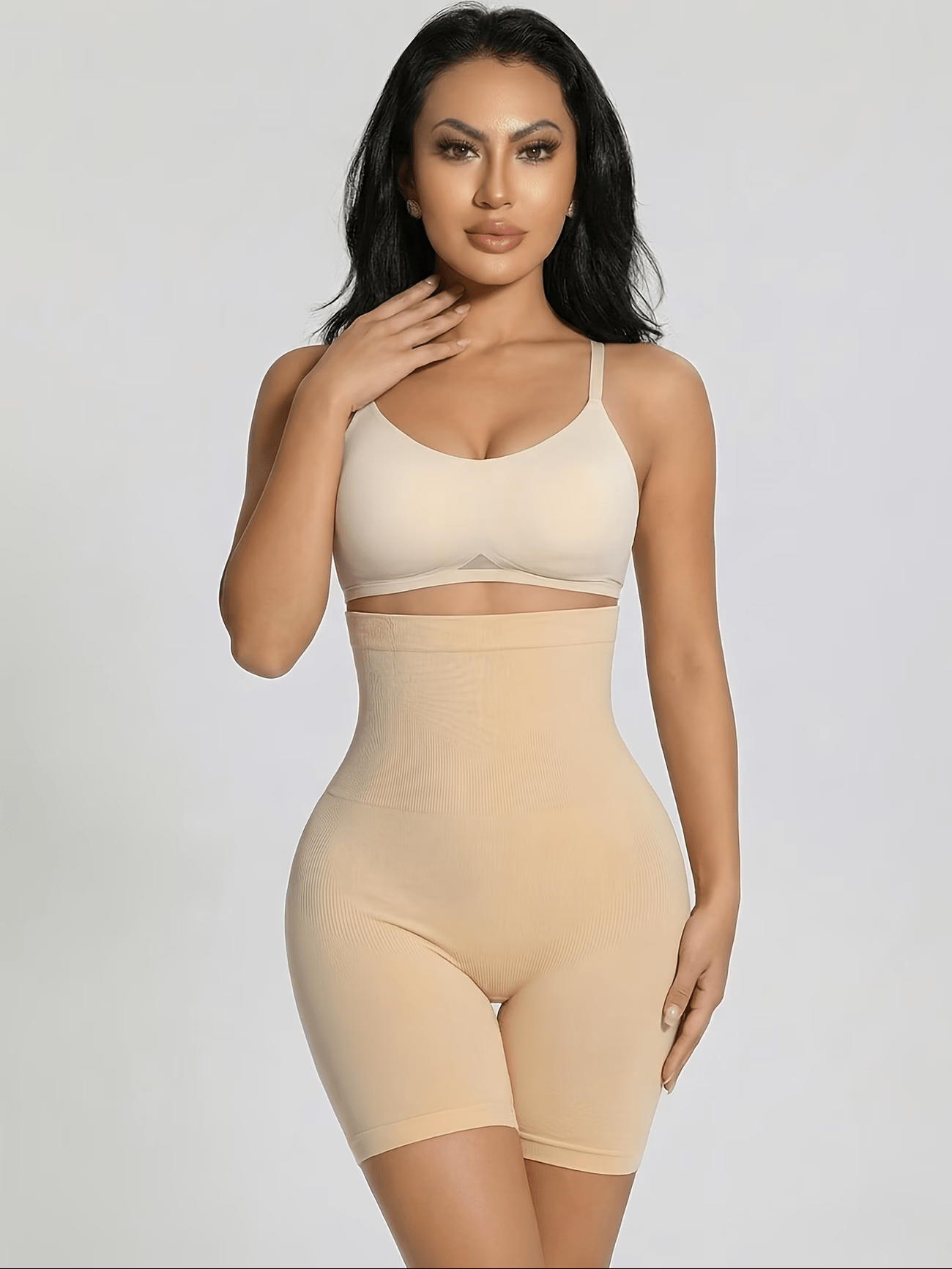 High Waist Tummy Flatter Women Shapewear Panty- Beige