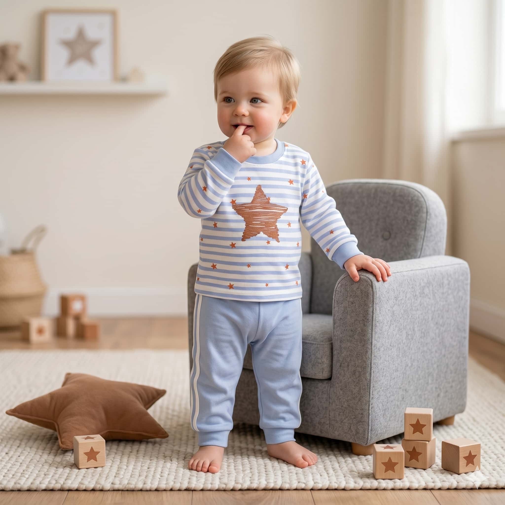 Cosmic Charm Baby Boys Full Sleeves Set - Blue