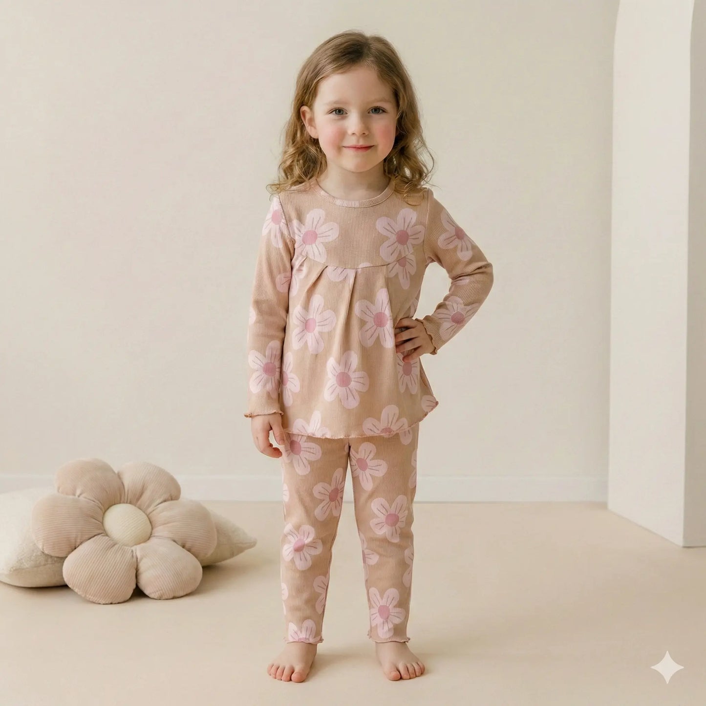 Big Jasmine Girl Pajama Set- Mud Pink