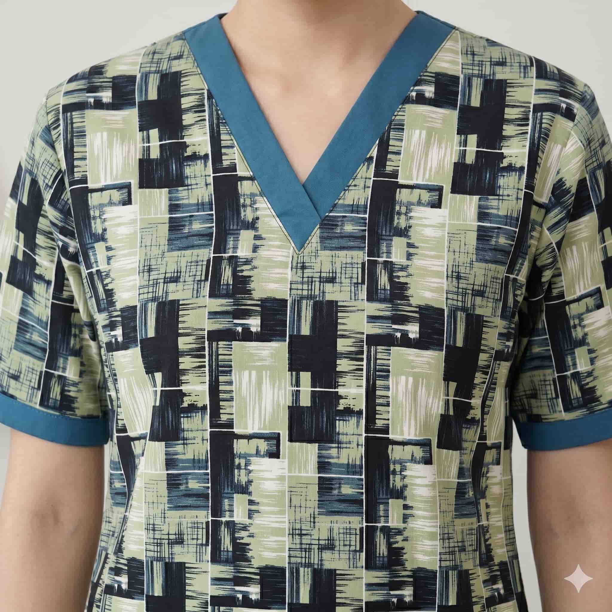 Sage Mosaic Maid Women Uniform Set - Green