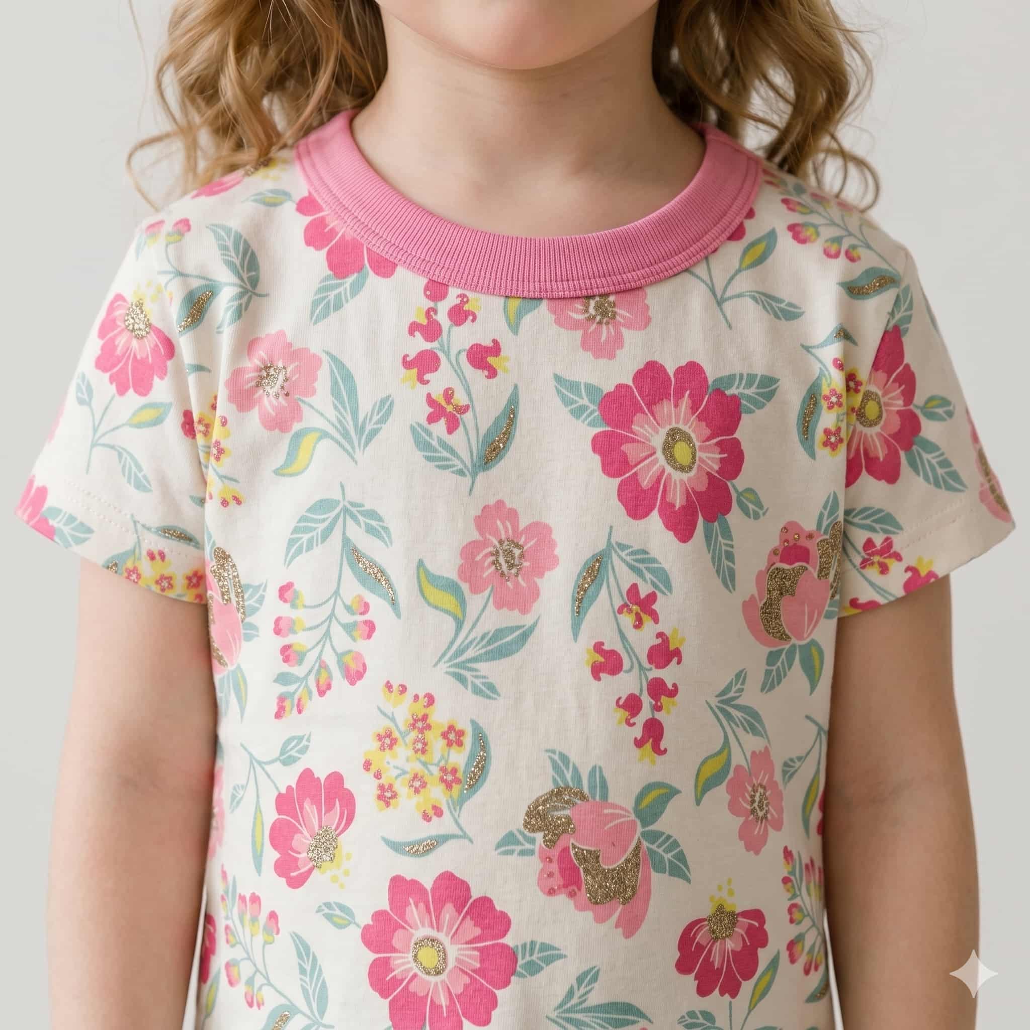 Blossom Girls Half Sleeves Pajama Set - Light Pink