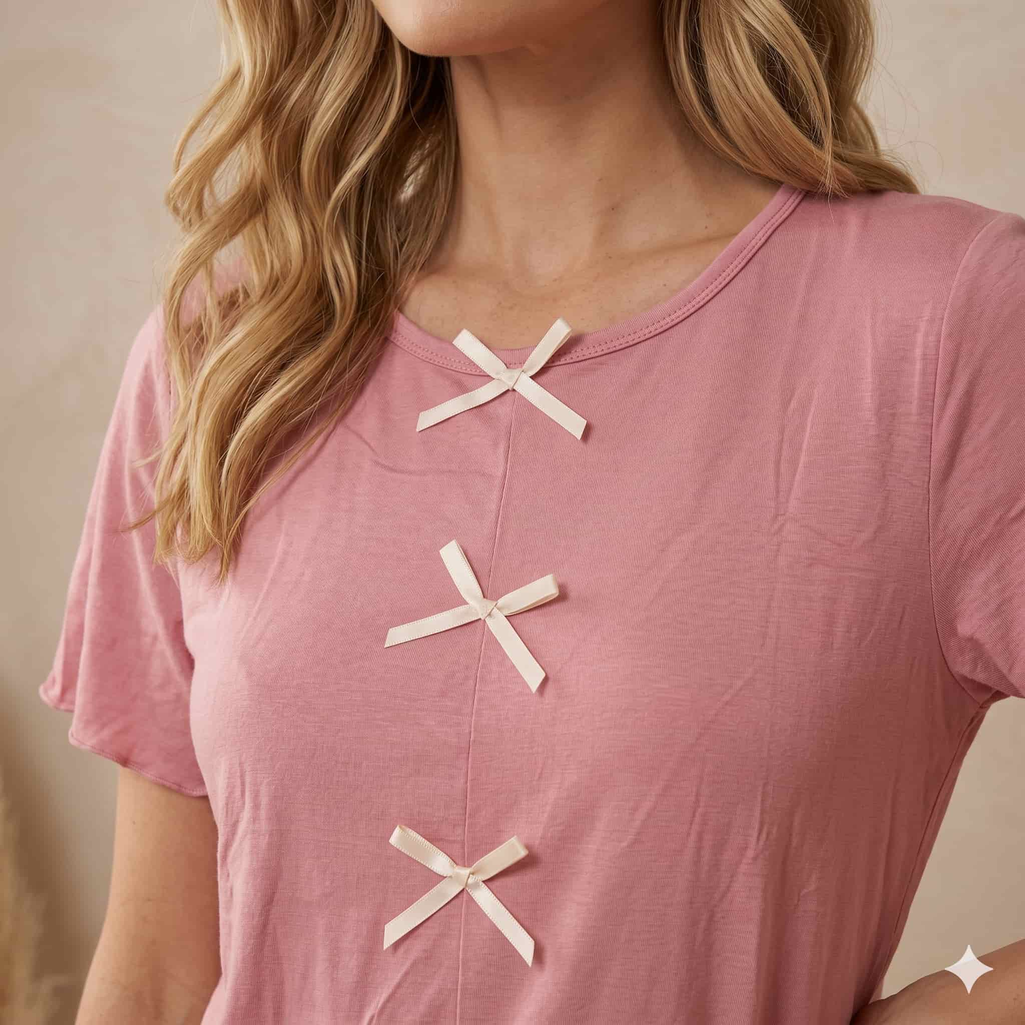 Blush Grace Women Half Sleeves Pajama Set - Pink