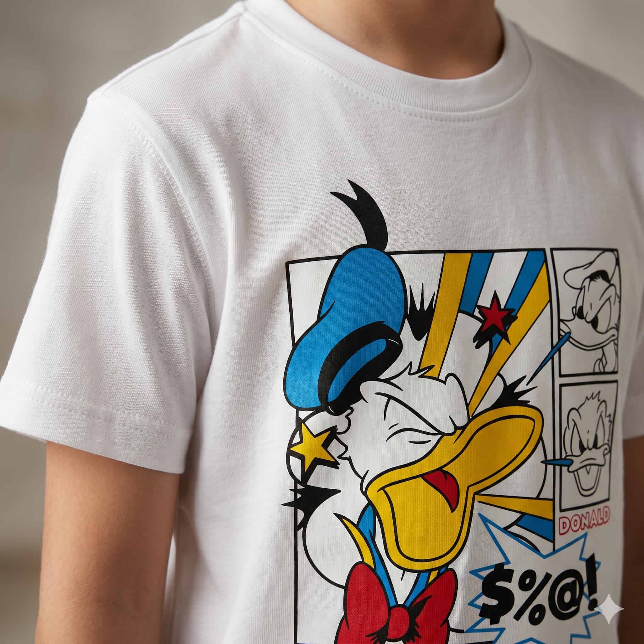 Donald Duck Boys Half Sleeves Short Set - White