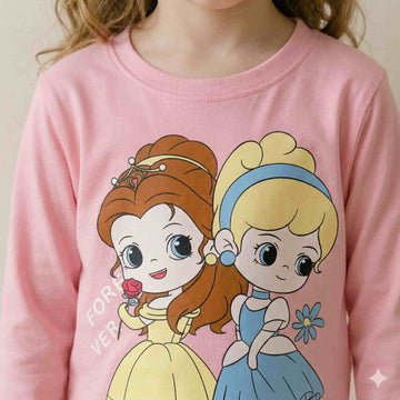 Princess Girls Full Sleeves Pajama Sets -