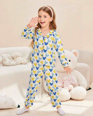 Mickey Baby Girl Pajama Sets- Blue