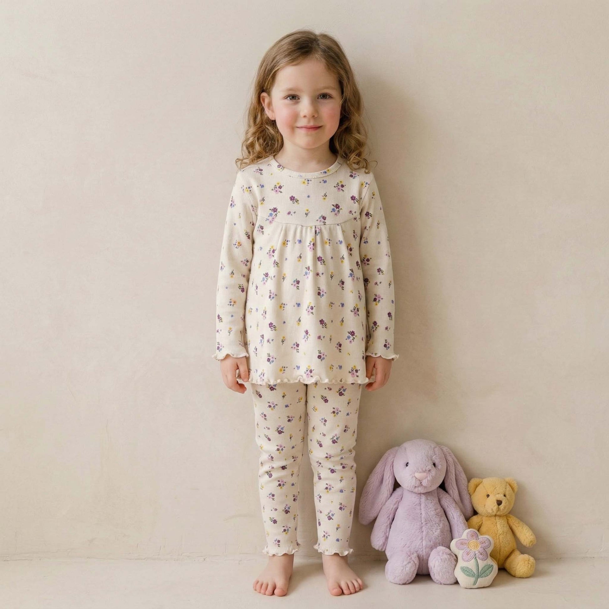 First Bloom Girl Pajama Set - Cream