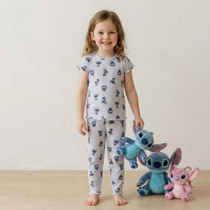 Stitch Girls Short Sleeves Pajama Set - Blue