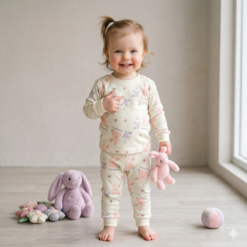Mummy Love Baby Girls Full Sleeves set - Cream