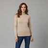 Turtle Neck Women Sweater-Beige