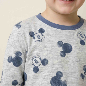 Mickey Boys Full Sleeves Pajama Set - Grey