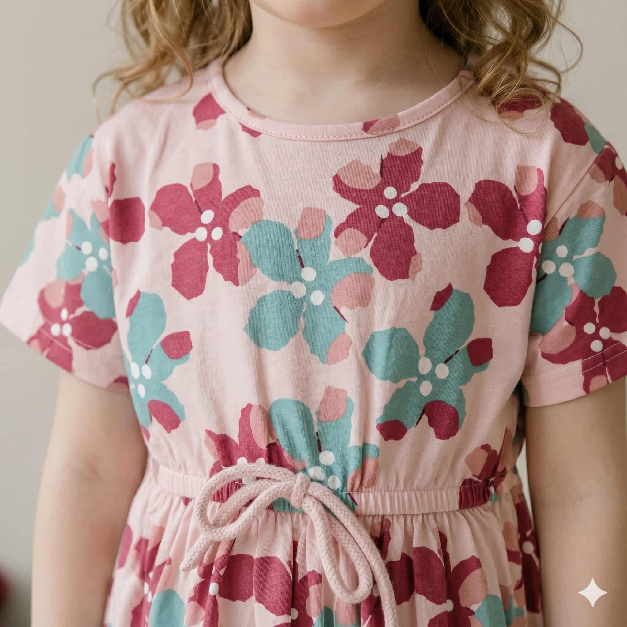 Blush Blossom Girls Frock Set - Pink