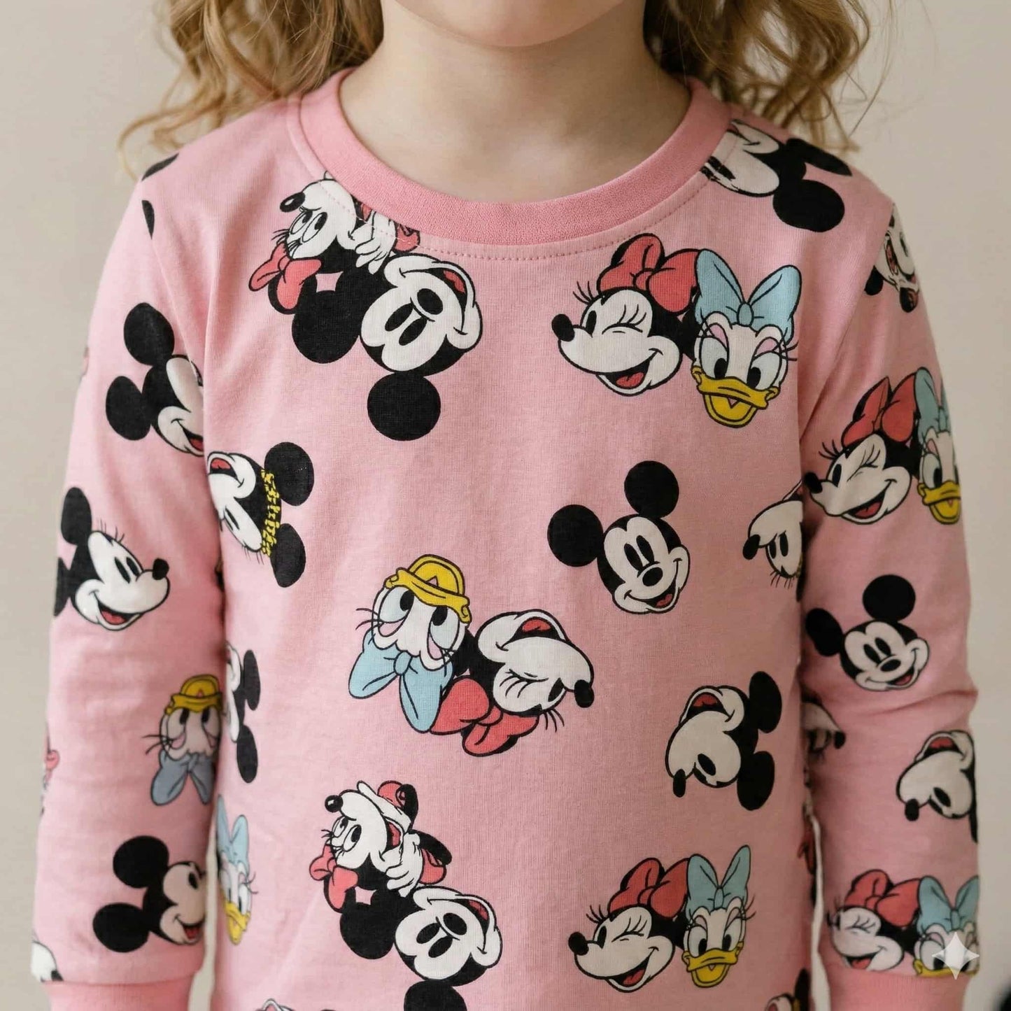 Mickey Mouse Girls Full Sleeves Pajama Sets - Pink