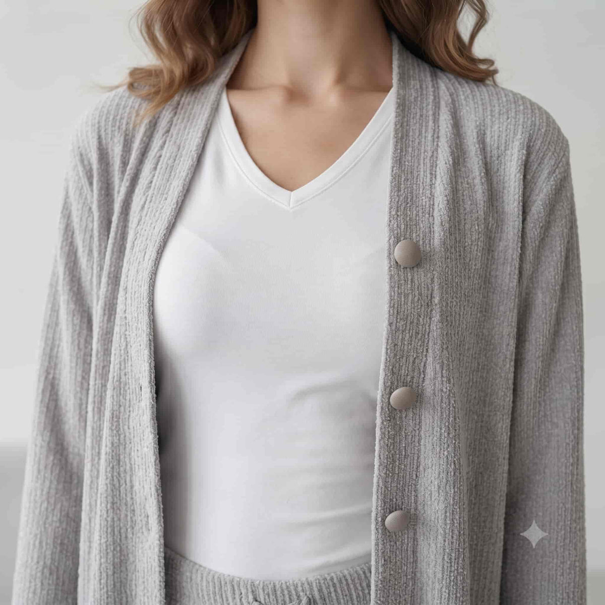 Silver Grace Women Winter Full Sleeves Pajama Set – Light Grey