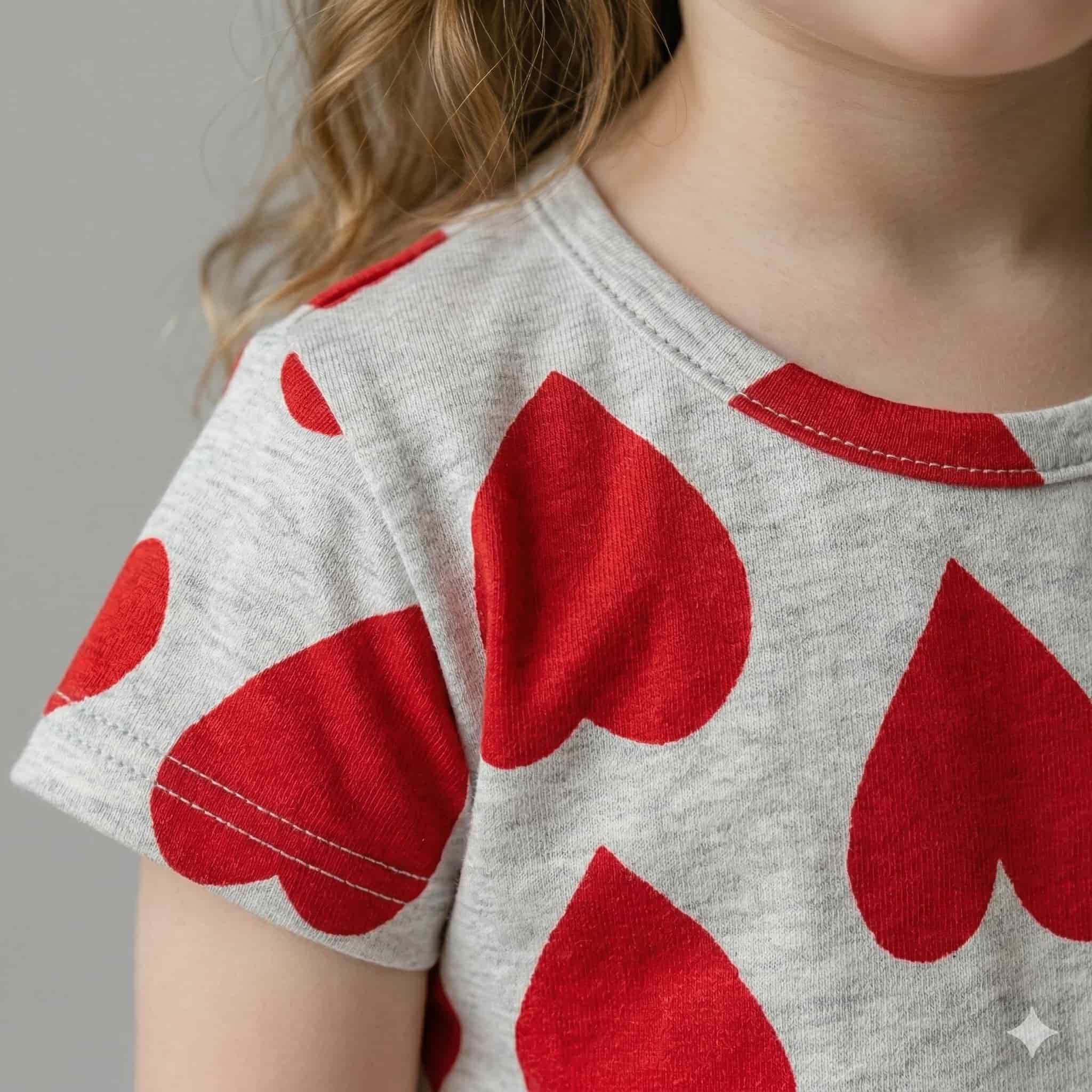 Red Heart Girls Short Set - White