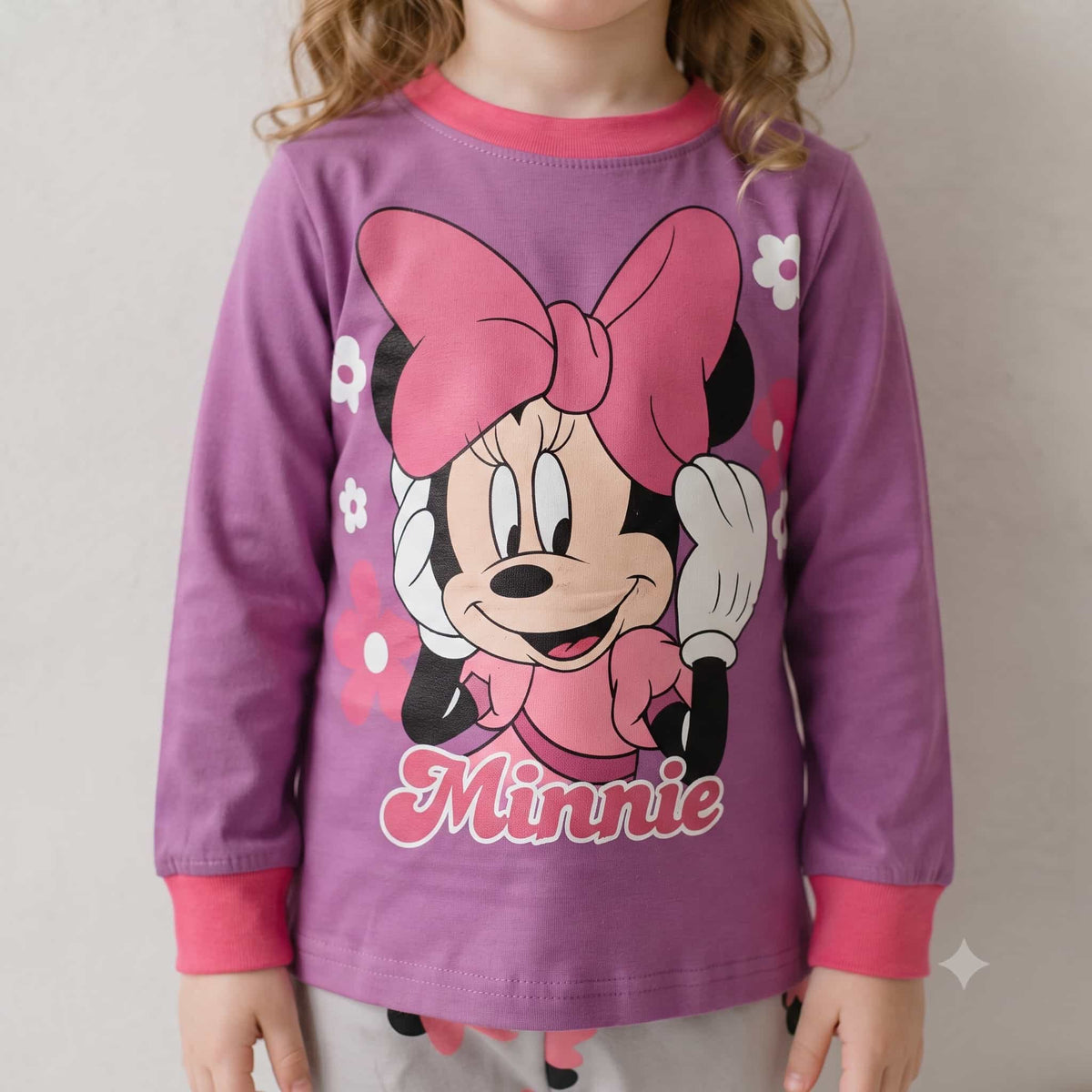 Minnie Mouse Girls Full Sleeves Pajama Set – Purple