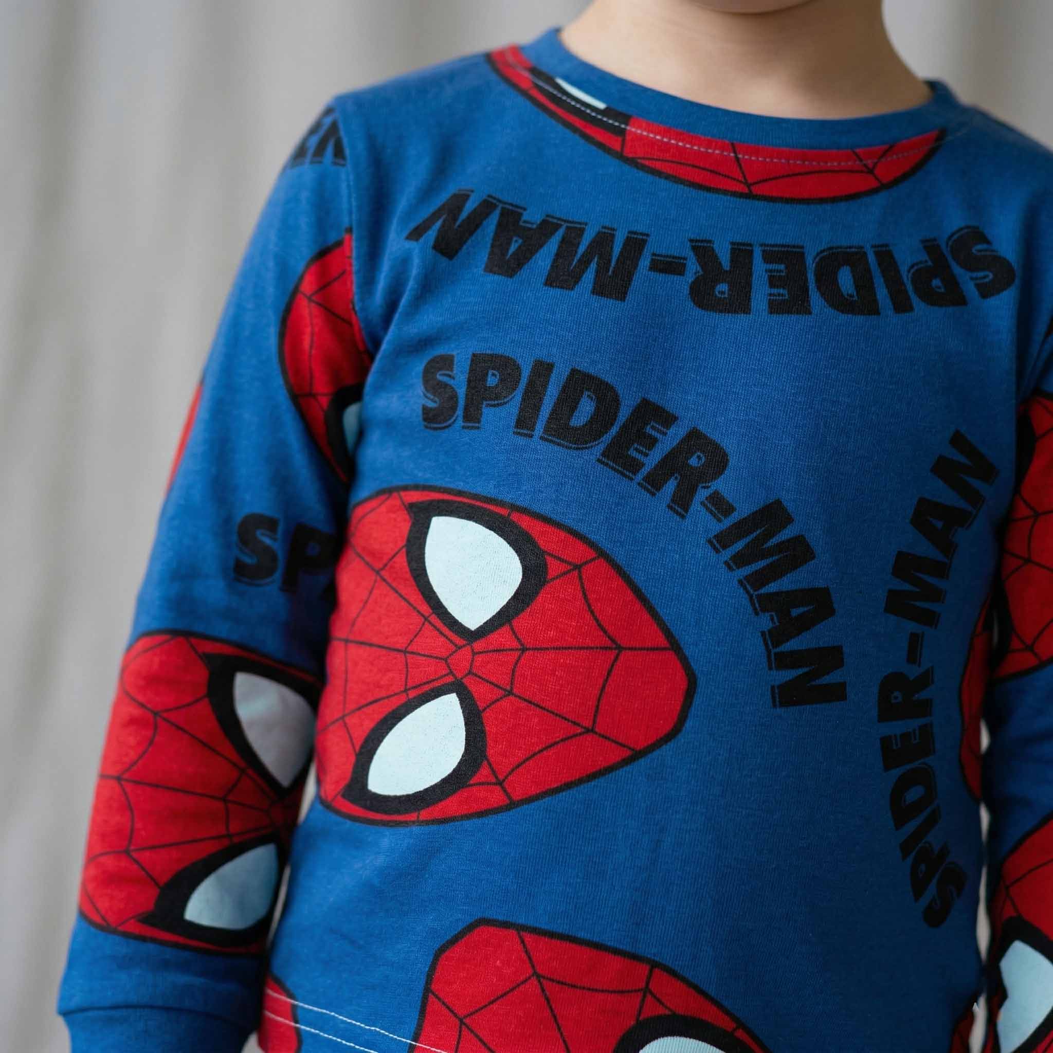 Spiderman Boys Full Sleeves Pajama Set - Blue