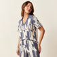 Ikat Print Women Pajama Set - Grey