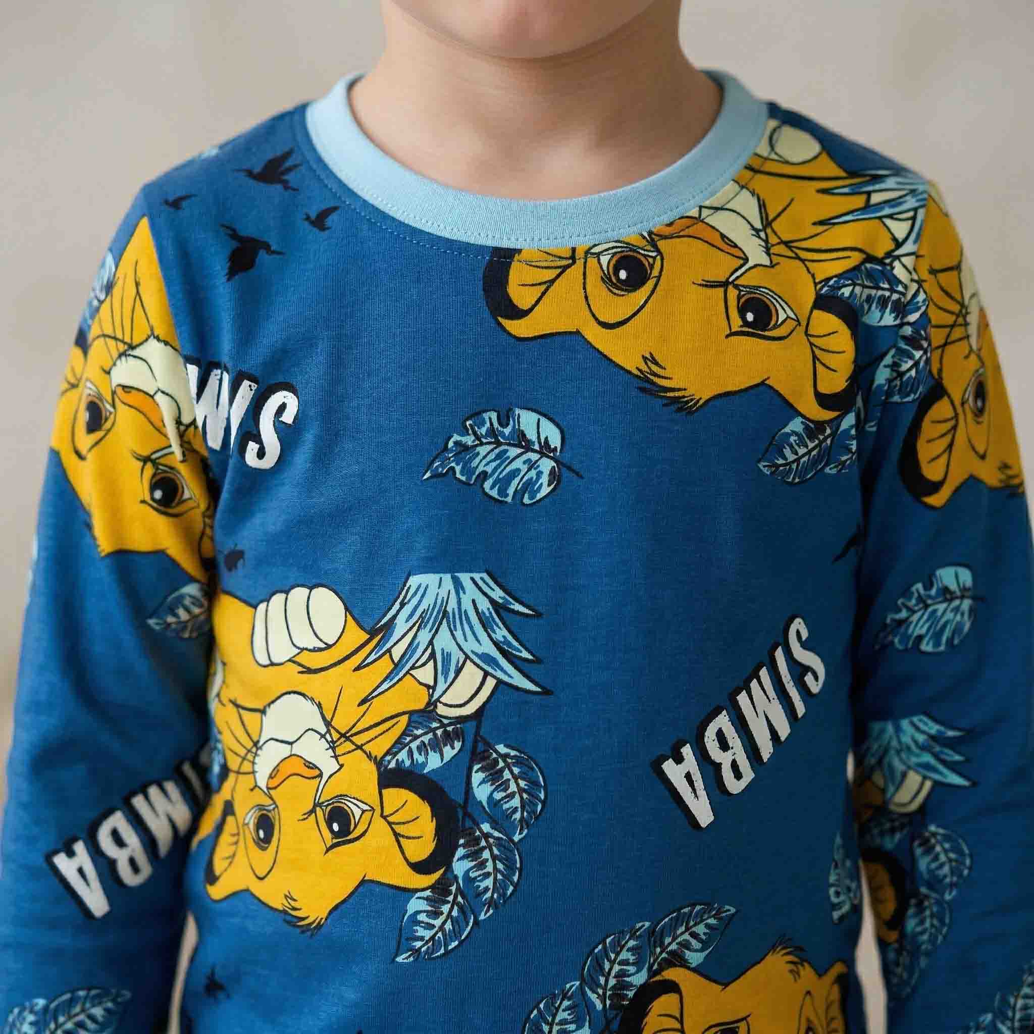 Simba Boys Full Sleeves Pajama Set - Blue