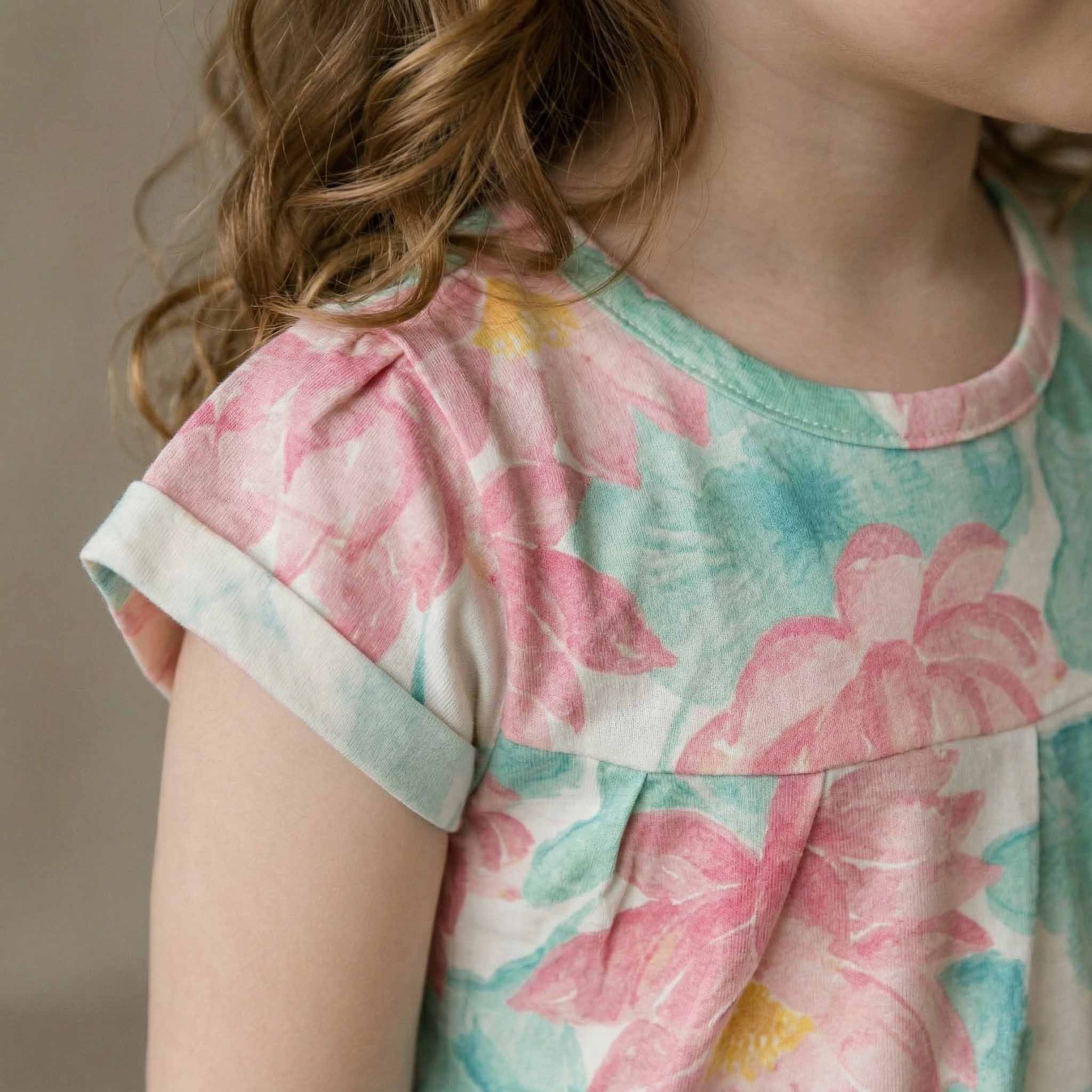 Lotus Girls Short Set - Pink & Blue