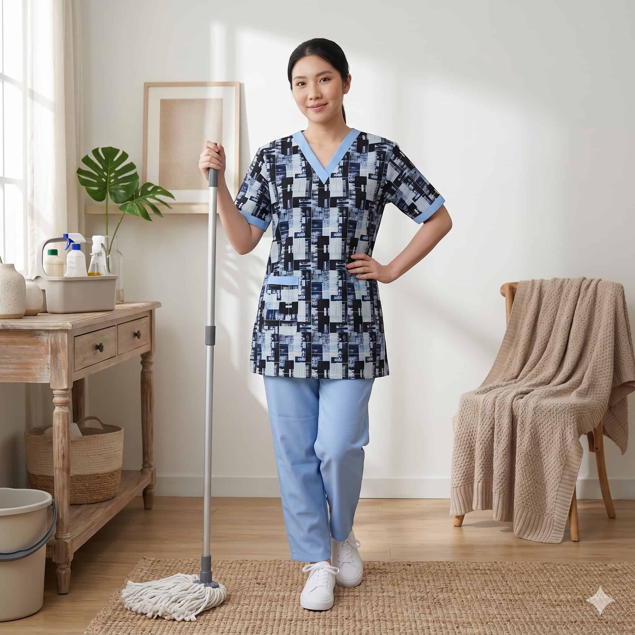 Azure Matrix Maid Women Uniform Set - Blue