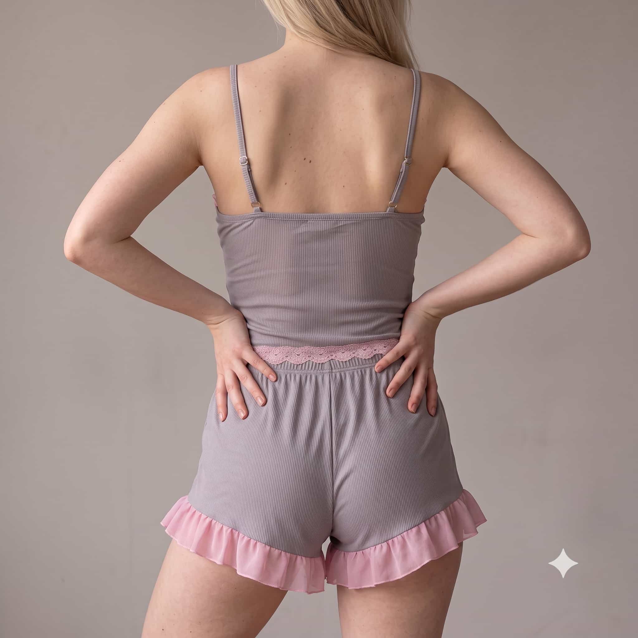 Misty Charm Women Cami Short Set - Grey